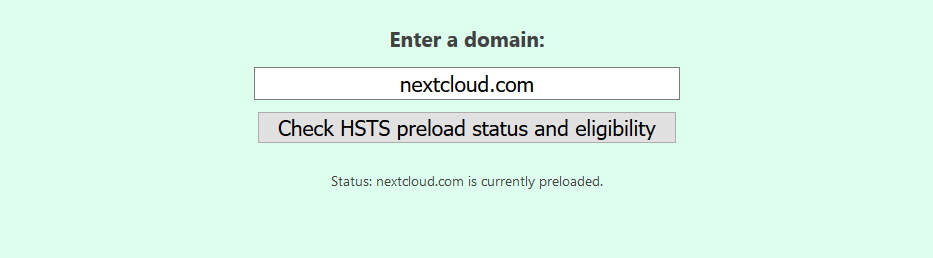 Nextcloud Preload Status